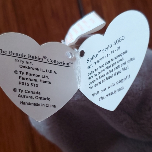 "SPIKE" the beanie Baby rhino - Picture 6 of 7